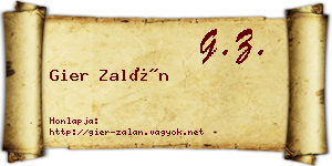 Gier Zalán névjegykártya